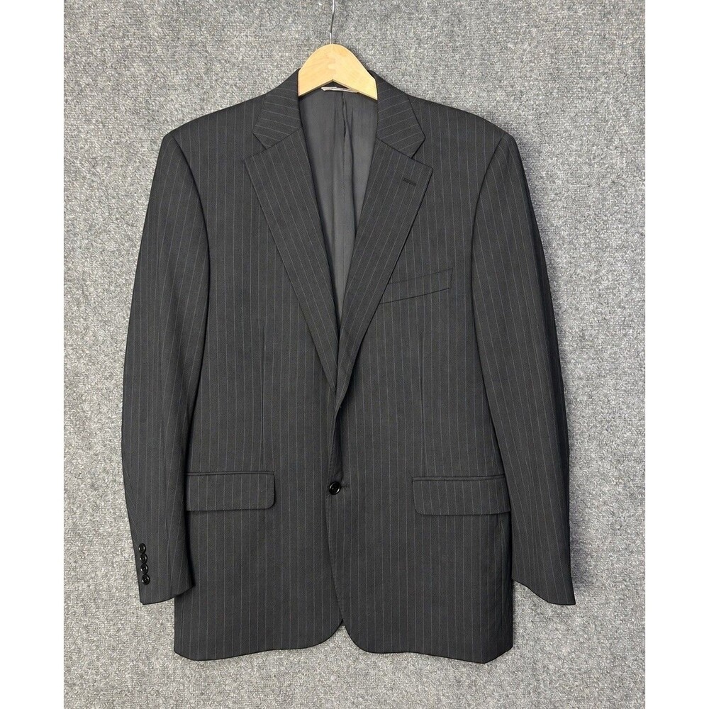Canali Sport Coat Mens 38R Gray Wool Blazer Suit Jacket Pinstripe ITALY